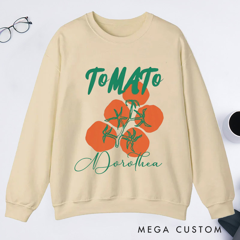 Personalized Tomato Classic Sweatshirts  Farmers Market Sweatshirt Gardener Sweatshirt with Name Plant Lover Gift Gardening Lover Gift