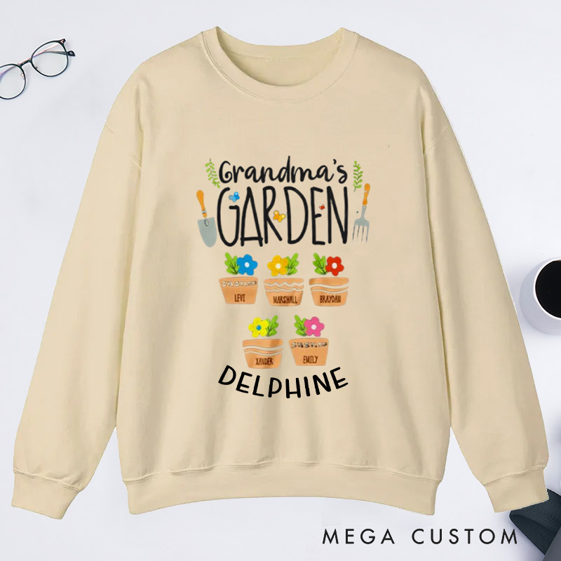 Personalized Grandma's Garden Classic Sweatshirts Grandma Sweatshirt Nana Sweatshirt Grandma Gift Gardening Gifts Mother's Day Gift
