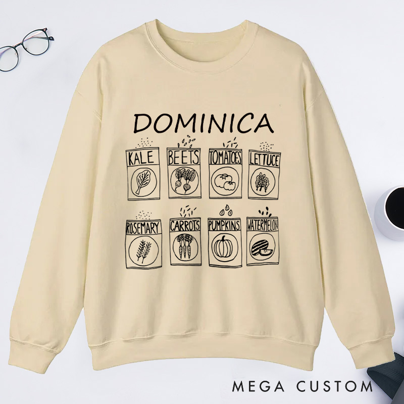 Personalized Garden Classic Sweatshirts Gardening Sweatshirt Gardener Sweatshirt with Name Plant Lover Gift Gardening Lover Gift