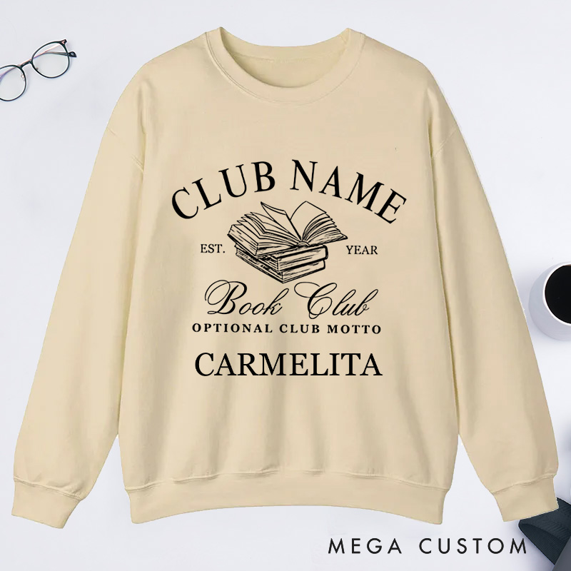 Personalized Book Club Classic Sweatshirts Custom Bookish Sweatshirt with Name Reading Club Sweatshirt Book Lover Gift Librarian Gift Reading Gift