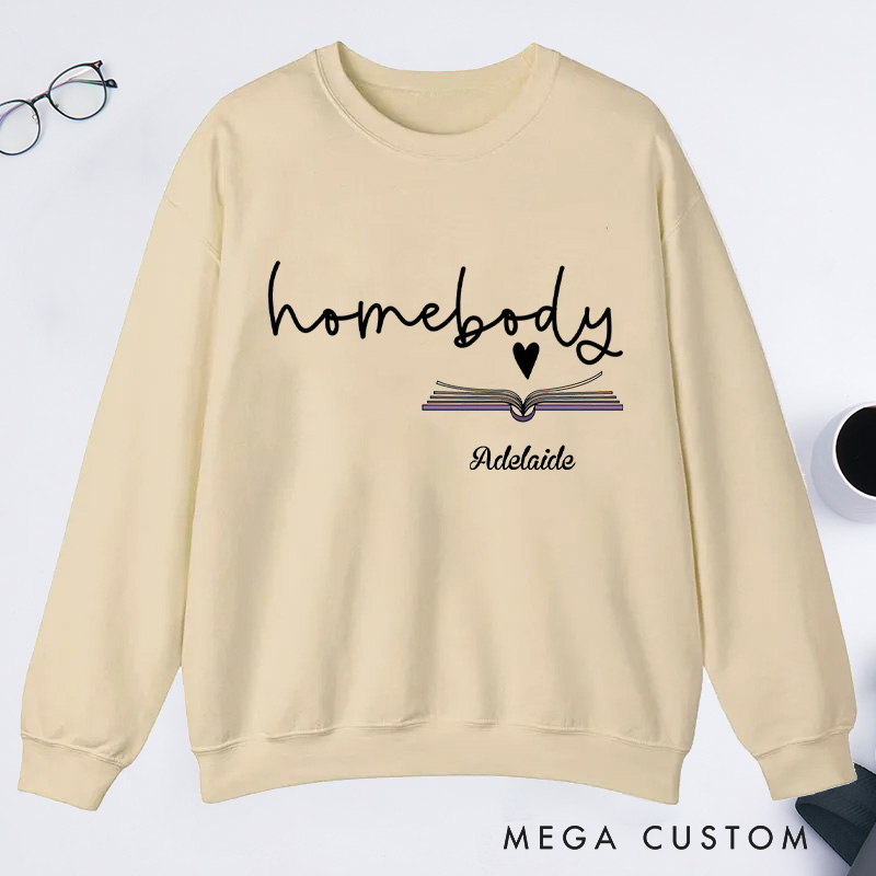 Personalized Homebody Classic Sweatshirts Custom Sweatshirt with Name Bookish Sweatshirt Book Lovers Gift Librarian Gift Reading Gift