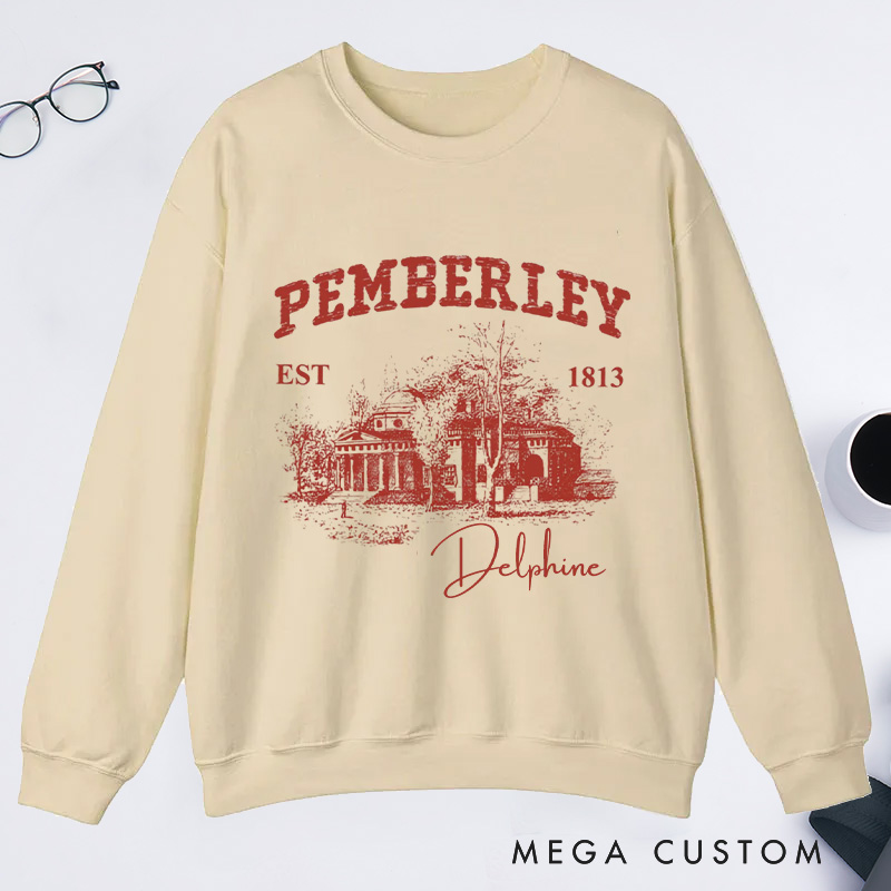 Personalized Pemberley Light Academia Classic Sweatshirts Custom Bookish Sweatshirt Literature Literary Sweatshirt Book Lovers Gift Librarian Gift