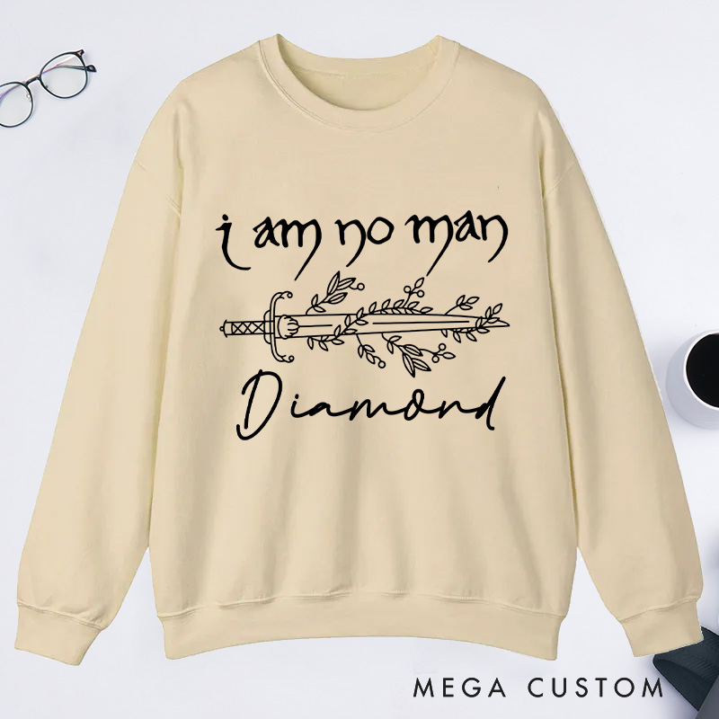 Personalized I Am No Man Classic Sweatshirts Reading Fandom Sweatshirt Bookish Sweatshirt with Name for Book Lover Gift Librarian Gift