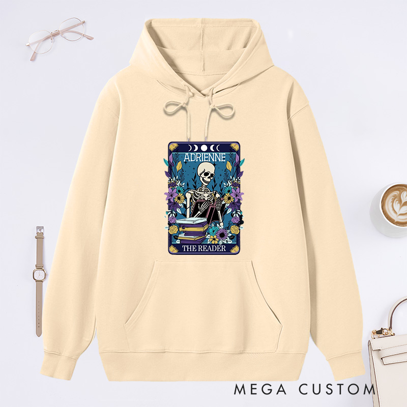 Personalized The Reader Classic Hoodies Custom Book Lover Hoodies with Name Reading Hoodies Librarian Gift Book Lover Gift for Reader