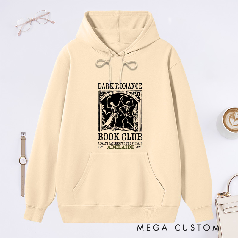 Personalized Dark Romance Book Club Classic Hoodies Custom Book Lover Hoodies with Name Reading Hoodies Librarian Gift Book Lover Gift for Reader