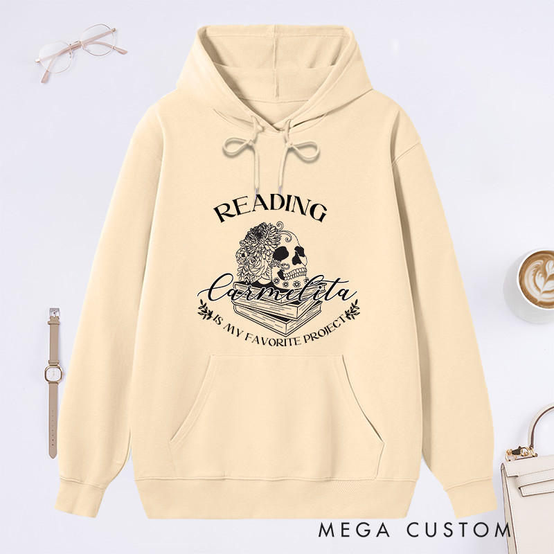 Personalized Reading Is My Favorite Project Classic Hoodies Custom Book Lover Hoodies with Name Bookish Hoodies Librarian Gift Reading Gift
