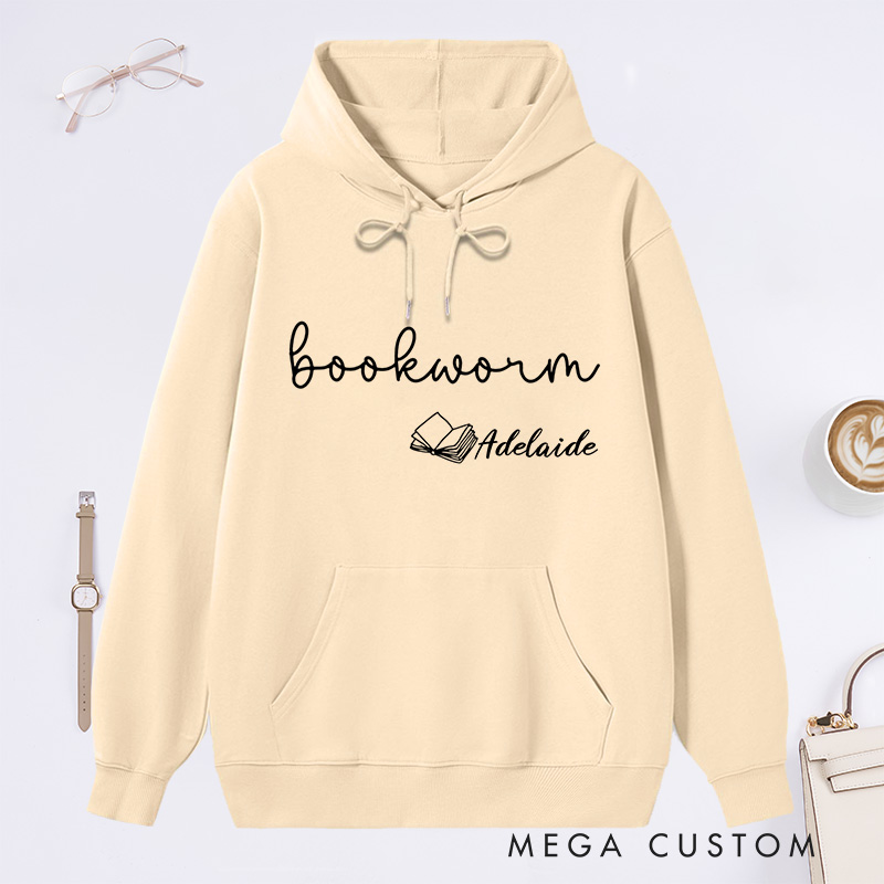 Personalized Bookworm Classic Hoodies Custom Bookish Hoodies with Name Librarian Gift Book Lover Gift Reading Gift for Reader Gift