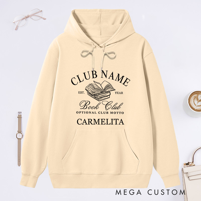 Personalized Book Club Classic Hoodies Reading Club Hoodies Custom Bookish Hoodies with Name Librarian Gift Book Lover Gift for Reader