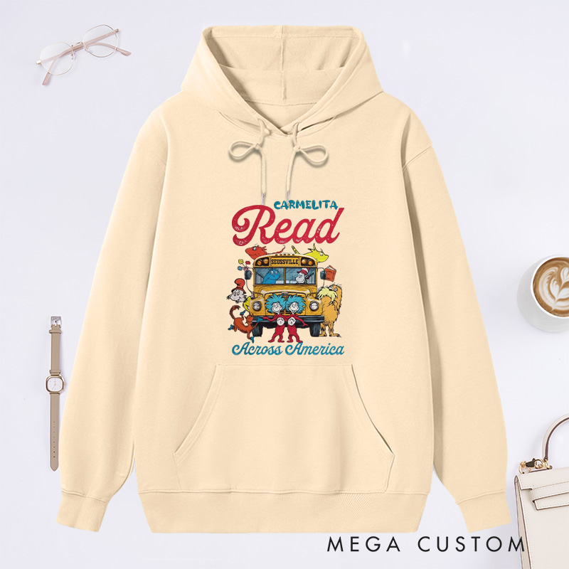 Personalized Read Across America Classic Hoodies Reading Day Hoodies Custom Bookish Hoodies with Name Librarian Gift Book Lover Gift for Reader