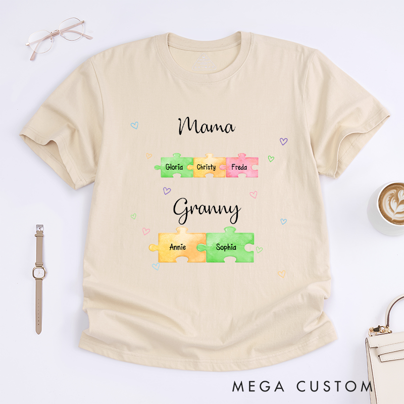 Personalized Puzzle Gift for Mom Grandmother Classic T-Shirt