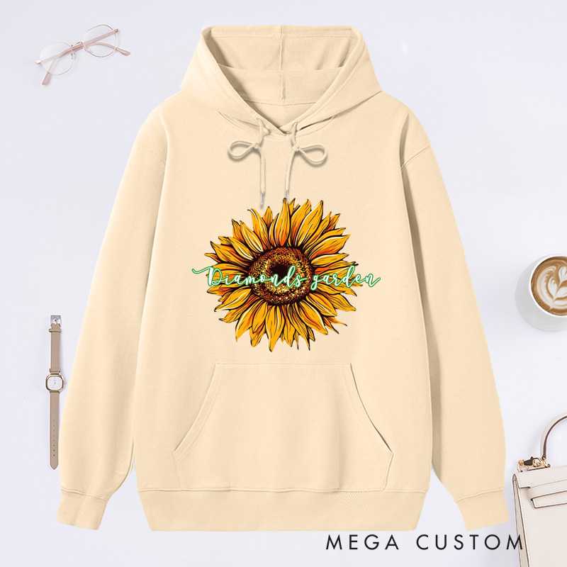 Personalized Sunflower Classic Hoodies Custom Hoodies with Name Plant Lover Gift Gardening Lover Gift for Gardener Gift