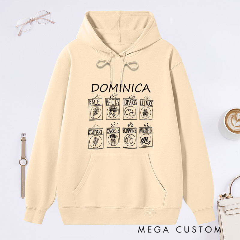 Personalized Garden Classic Hoodies Custom Hoodies with Name Plant Lover Gift Gardening Lover Gift for Gardener Gift