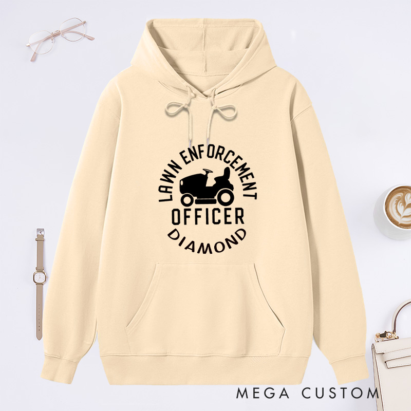 Personalized Lawn Enforcement Classic Hoodies Men's Hoodies with Name Plant Lover Gift Gardening Lover Gift for Gardener Gift