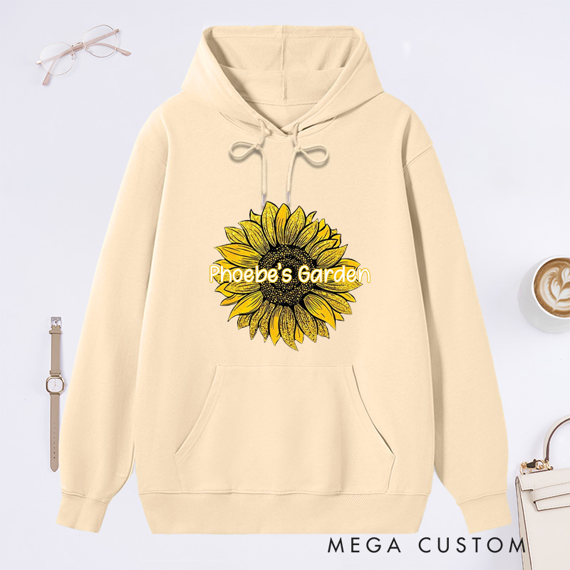 Personalized Sunflower Classic Hoodies Custom Plant Lady Hoodies with Name Plant Lover Gift Gardening Lover Gift for Gardener Gift