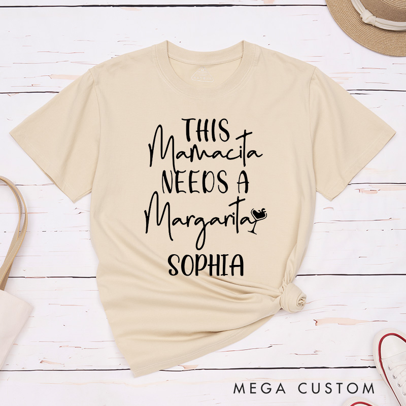 Personalized Bride Drinking Margaritas with My Senoritas T-Shirt Bridesmaid Matching T-Shirt Bride's Crew T-Shirt Wedding Bachelorette Party Gift