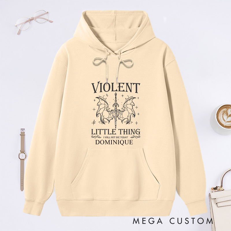 Personalized Violent Little Thing Classic Hoodies Bookish Hoodies Custom Book Lover Hoodies with Name Librarian Gift Reading Gift for Reader