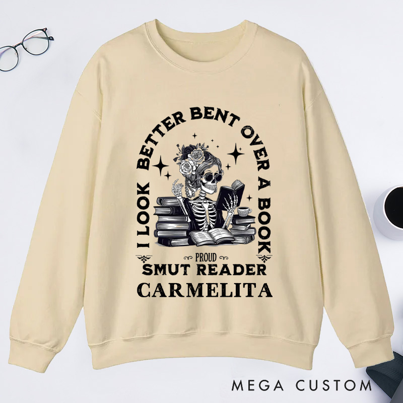 Personalized Spread Those Pages Classic Sweatshirts I look Better Bent Over A Book Bookish Sweatshirt with Name Book Lovers Gift Librarian Gift