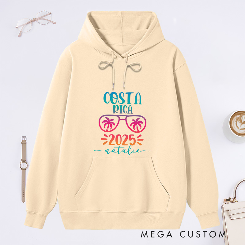 Personalized Costa Rica 2025 Classic Hoodies San Hose Travel T-shirt Summer Family Tee Costa Rica Vacation Shirt Cute Beach Shirt