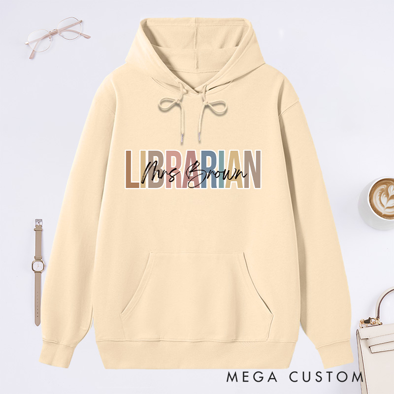 Personalized Librarian Classic Hoodies Custom Librarian Hoodies with Name Librarian Gift Librarian Day Gift