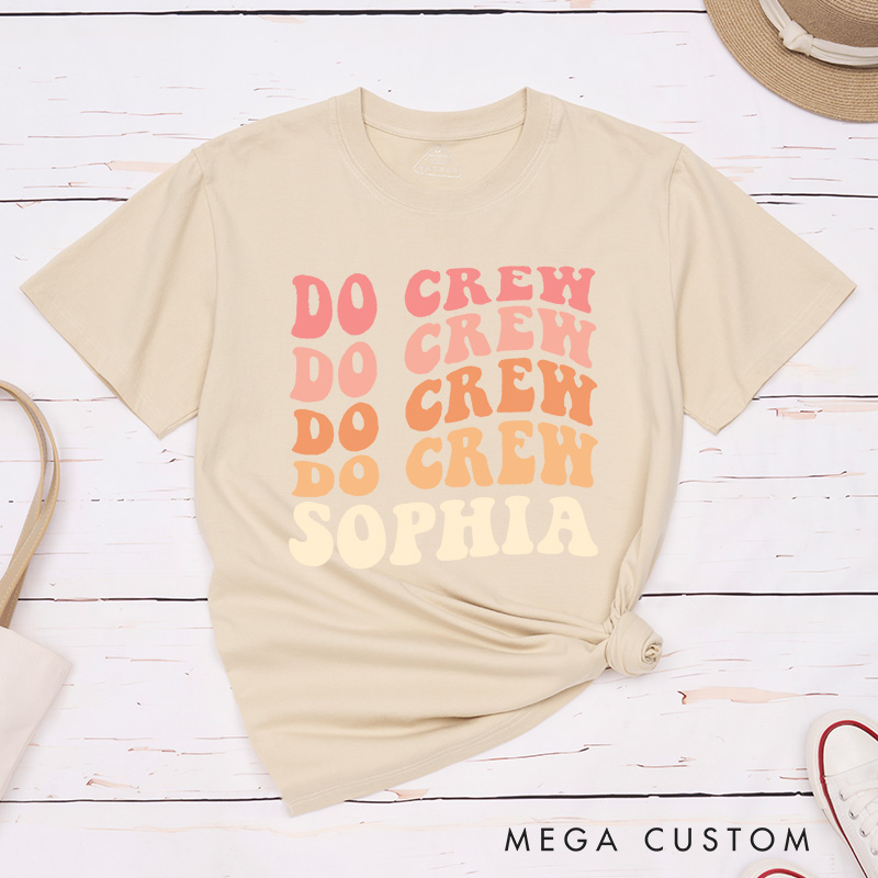 Personalized Colorful Bride Matching T-Shirt Do Crew T-Shirt Wedding Day T-Shirt Bachelorette Party Gift