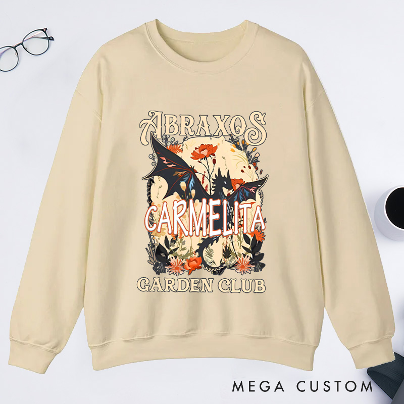 Personalized Garden Club Classic Sweatshirts Fantasy Book Lover Sweatshirt with Name Gardening Lover Gift Plant Lover Gift Bookish Gift