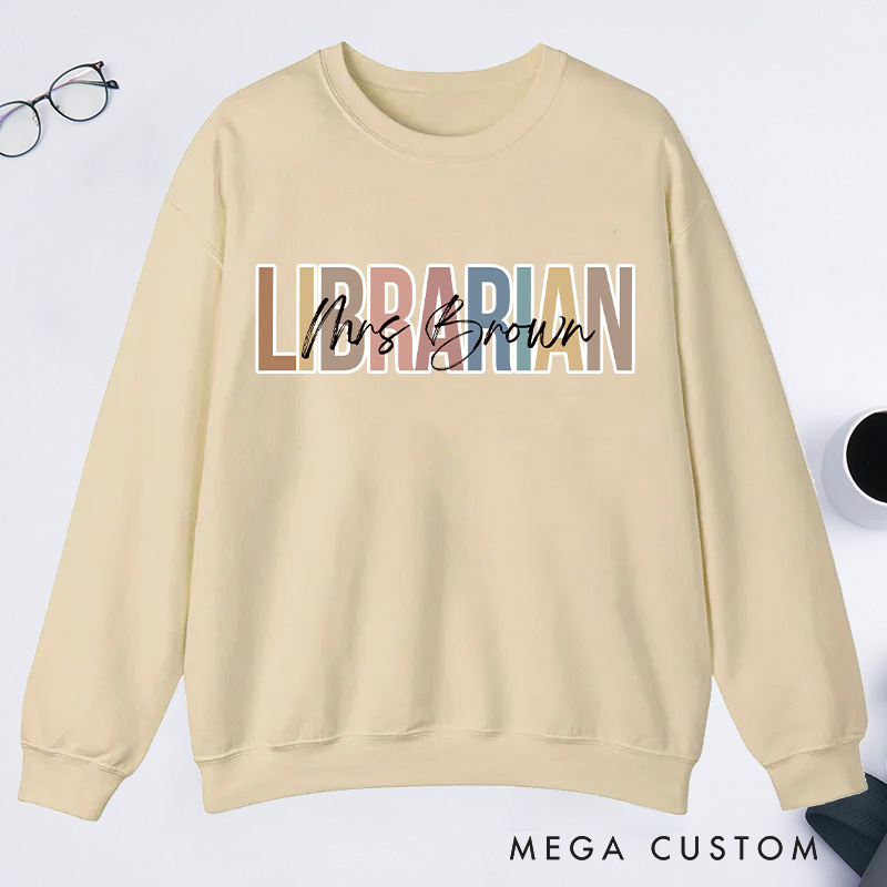 Personalized Librarian Classic Sweatshirts Custom Librarian Sweatshirt with Name Librarian Day Gift Librarian Gift