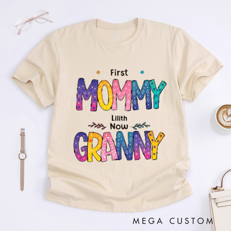 Personalized Color of Love First Mom Now Grandma Classic T-Shirt Mother's Day Gift