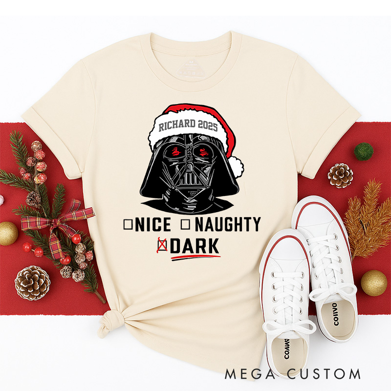 Personalized Being Naughty or Nice Christmas Classic T-Shirts Galaxy War Film Tshirt Movie Holiday Shirt