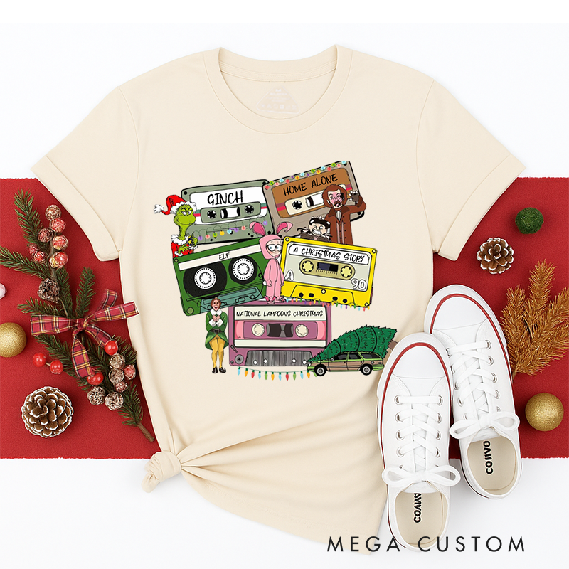 Personalized Classic T-Shirts Christmas Song Name Tapes Tee
