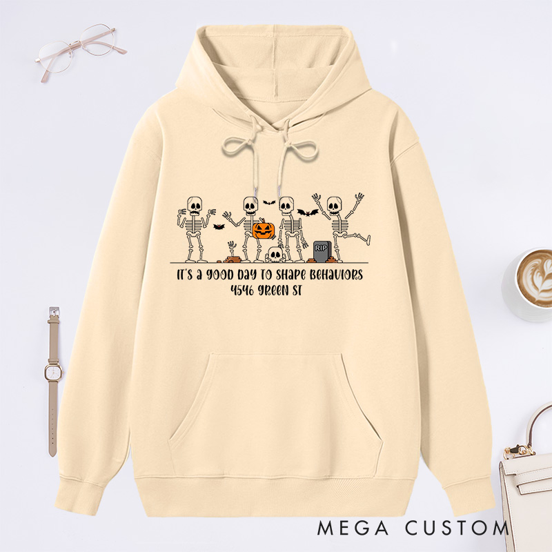 Personalized Hoodie Skeleton Halloween Spooky Season Shirt Halloween Lover Gifts Housewarming Holiday Gift