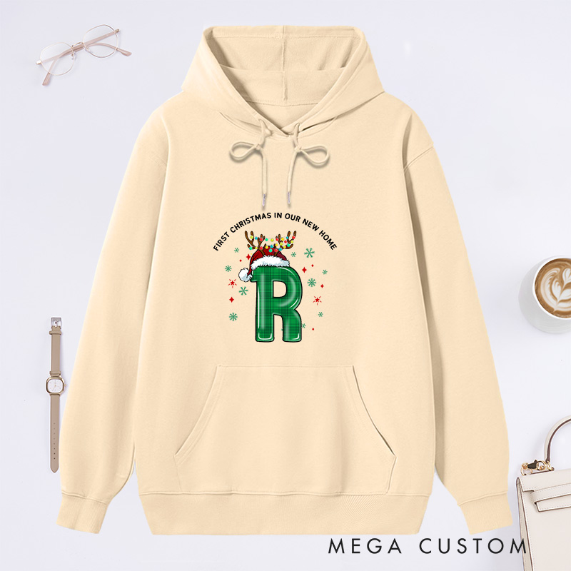 [Copy]Personalized Hoodie Christmas Tree Design Custom Family Christmas Name Sweatshirt Housewarming Holiday Gift New Home Theme