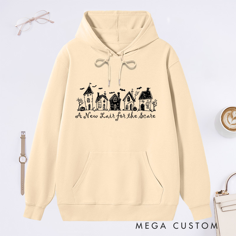 Personalized Cute Haunted House Sweatshirt Halloween Party Hoodie Spooky Season Sweatshirt Halloween Housewarming Gift
