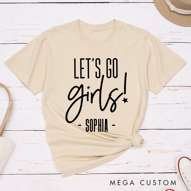 Personalized Man I Feel Like a Bride with Star Matching T-Shirt Let's Go Girls T-Shirt Bridesmaid T-Shirt Wedding Bachelorette Party Gift