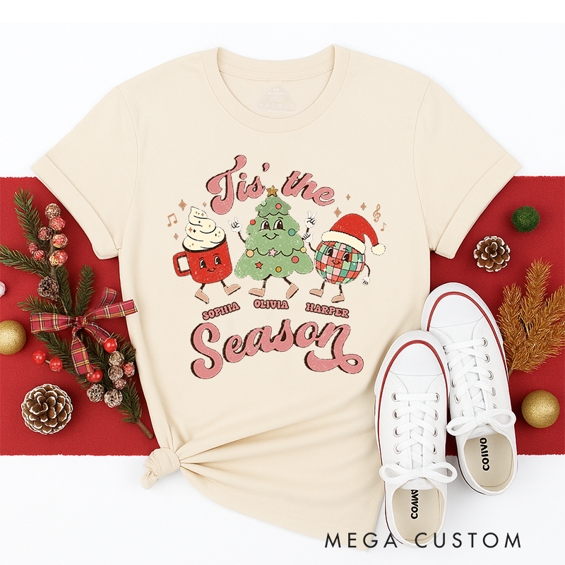 Personalized Classic T-Shirts Tis the Season Tee Vintage Christmas Tee