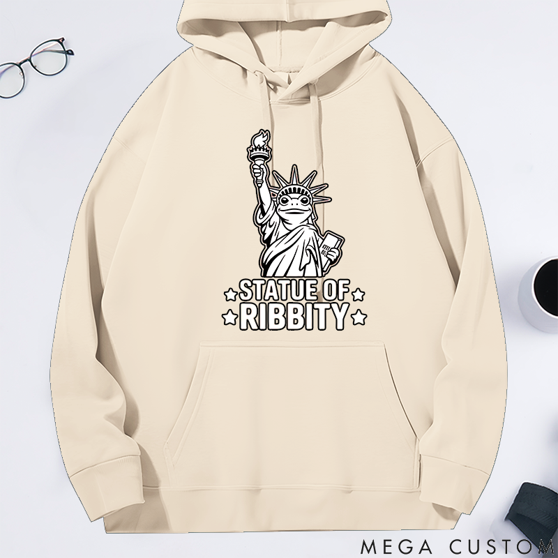 Personalized Classic Hoodie Statue of Ribbity Funny Frog Protest
