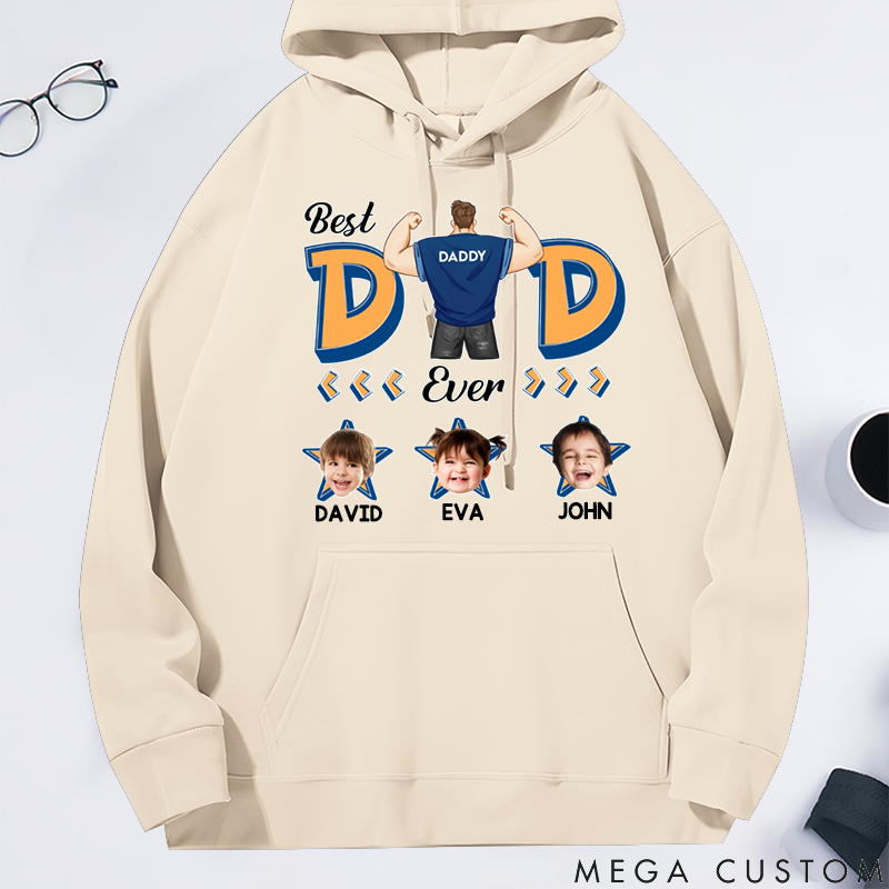 Personalized Classic Hoodie Super Dad Ever Star Theme