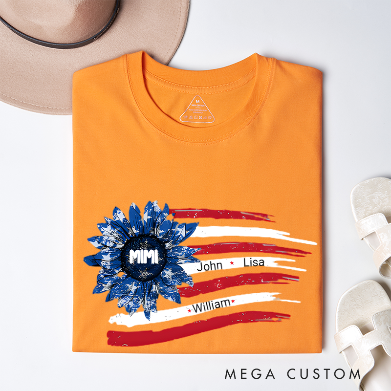 Personalized a Gift from Above Flowers and National Flag Design Classic T-shirt