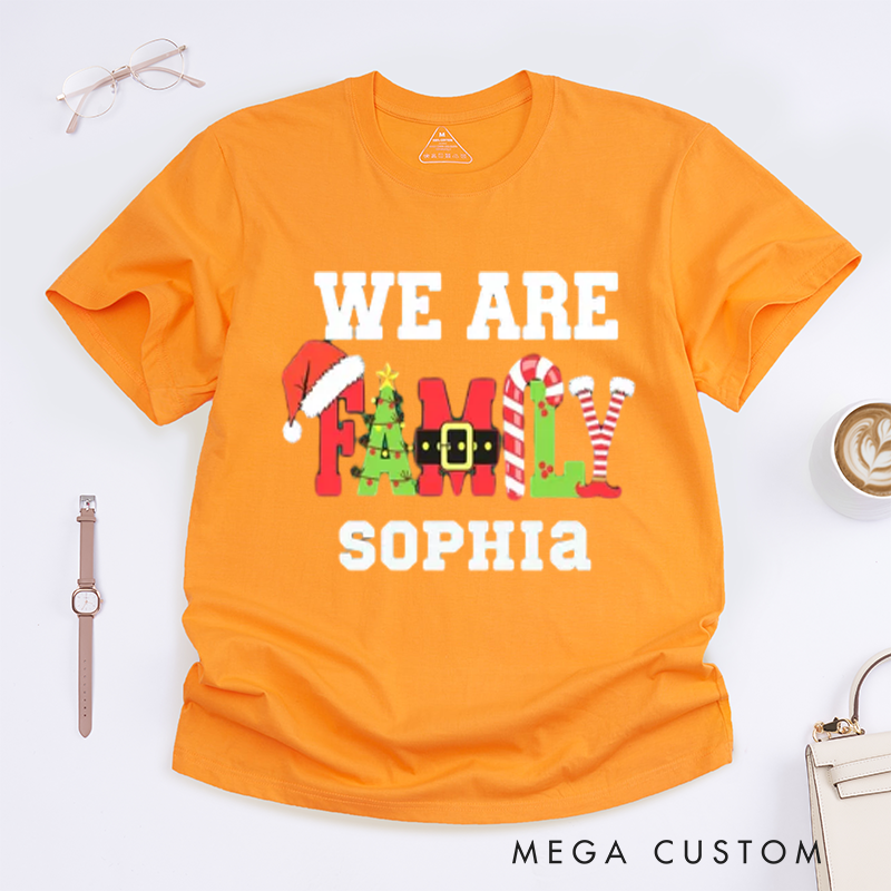Personalized We Are Family Matching Christmas Tees A Fun Holiday Gift Classic T-shirt