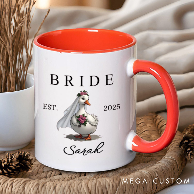 Personalized Bride and Groom Silly Goose Matching Wedding Couple Mugs