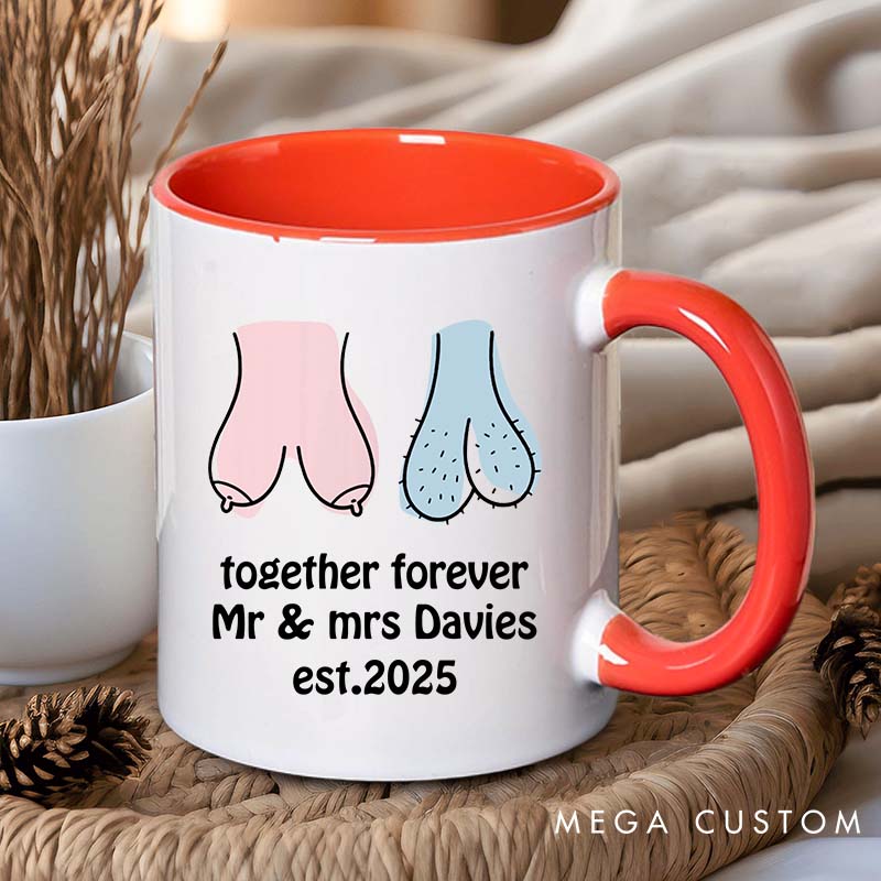 Personalized Mr & Mrs Mug Couple Forever Together Coffee Mugs Anniversary Valentines Gift Cup for Her Him
