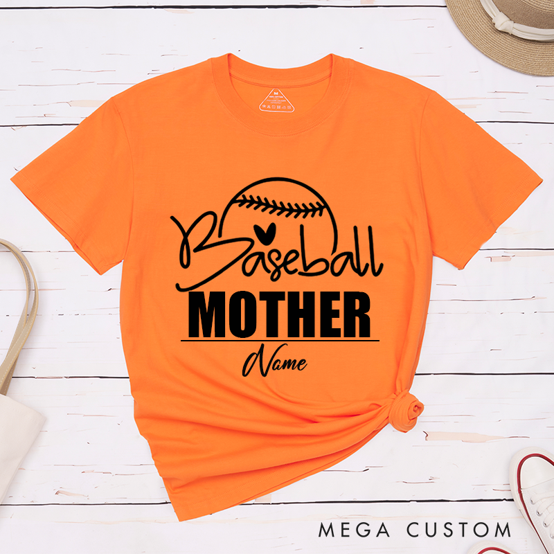 Personalized Cute Baseball Mother's Day Gift Heart Design Classic T-shirt