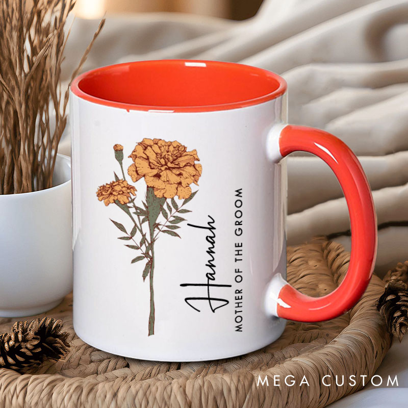 Personalized Retro Bridesmaid Birth Flower Mug Maid of Honor Month Flower Mug Bachelorette Party Mug Bridesmaid Proposal Mug MOG MOB Bridal Shower Mug