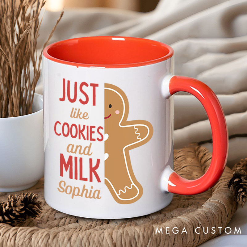 Personalized Couple We're the Perfect Pair Just Like Cookies and Milk Christmas Mug Couple Name Xmas Coffee Mug for Husband Wife Boyfriend Girlfriend