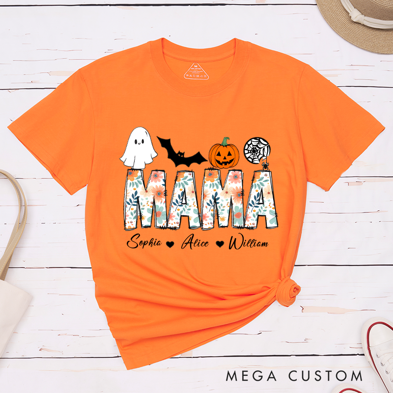 Personalized Halloween Strange Mom Theme Flower Pattern Font Design Family Matching Outfit