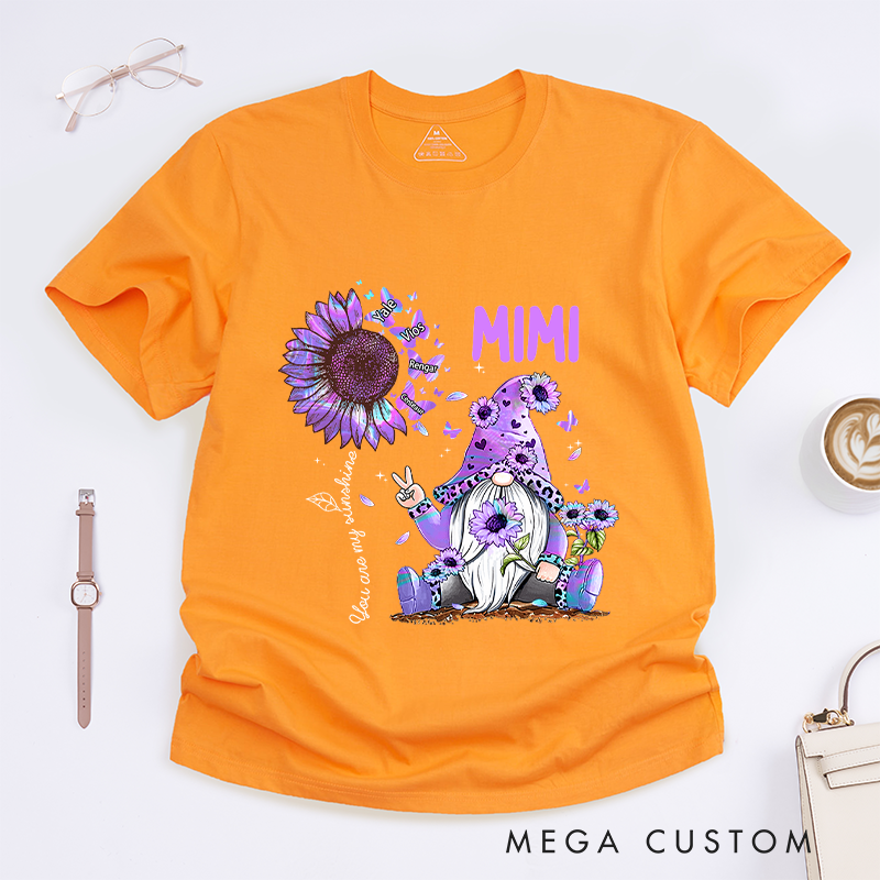 Personalized Hologram Sunflower Grandma You are My Sunshine Nana Classic T-shirt