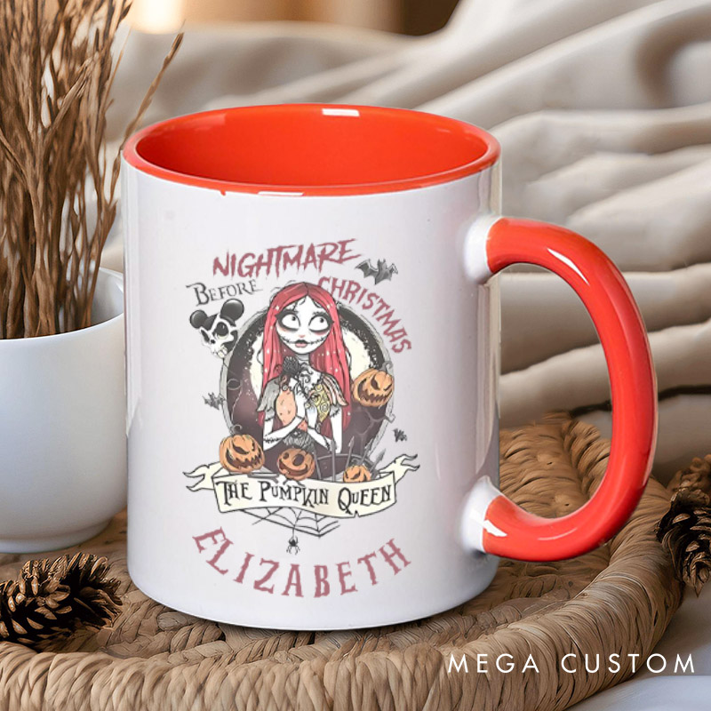 Personalized The Pumpkin King and Queen Halloween Couple Mugs 