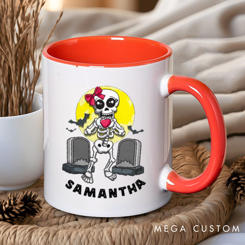 Personalized Funny Skeleton Couple Halloween Couple Mugs