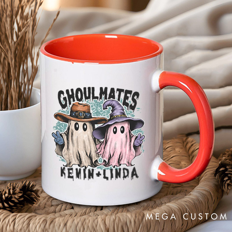 Personalized Ghoultmates Couple Ghost Halloween Couple Mugs