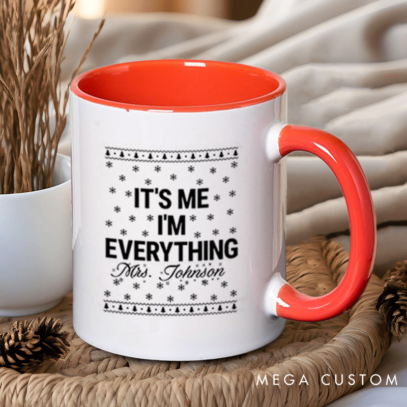 Personalized Playful Everything I Want for Christmas Matching Couple Mugs