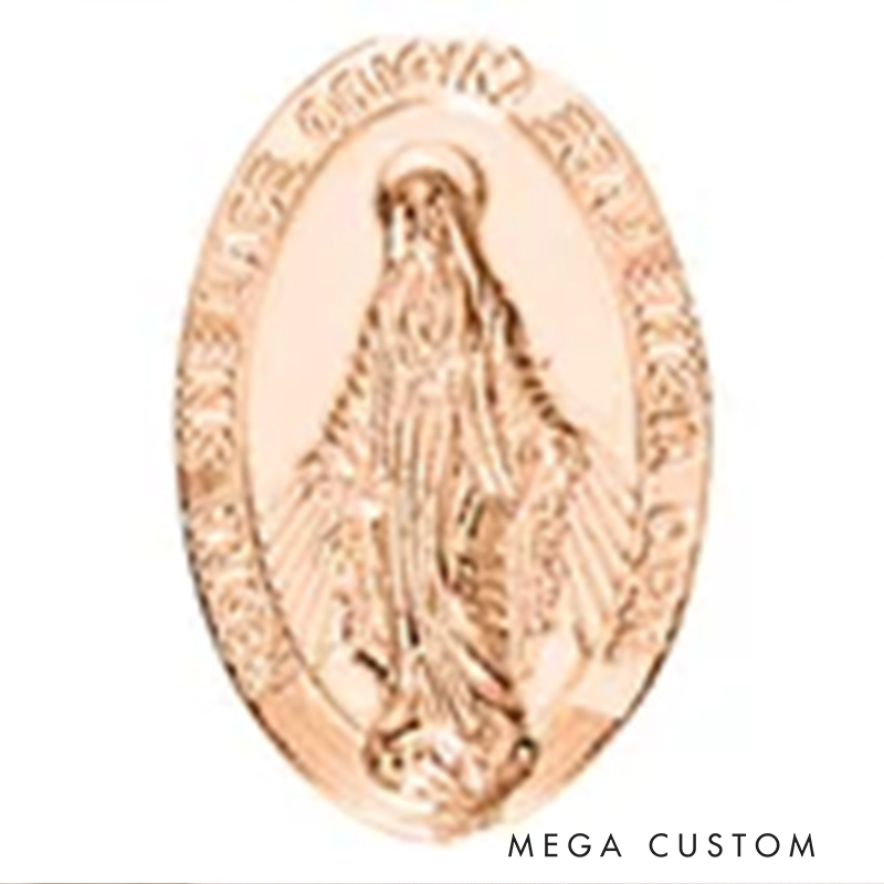 Personalized Virgin Mary Bow Cross Brooch Pin with Initial Christian Baptism Gift for Women Christians Gift Catholic Gift